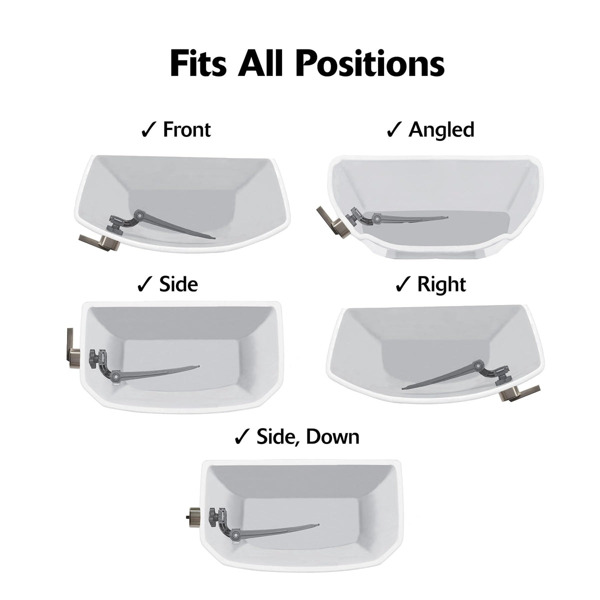 Korky StrongARM Metal Toilet Handle & Lever – Universal Front/Angled/Side Mount, Brushed Gold