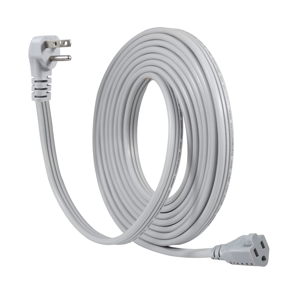 KUNCAN 15ft Flat Plug Extension Cord – Heavy-Duty 14 AWG SPT-3, 3-Prong