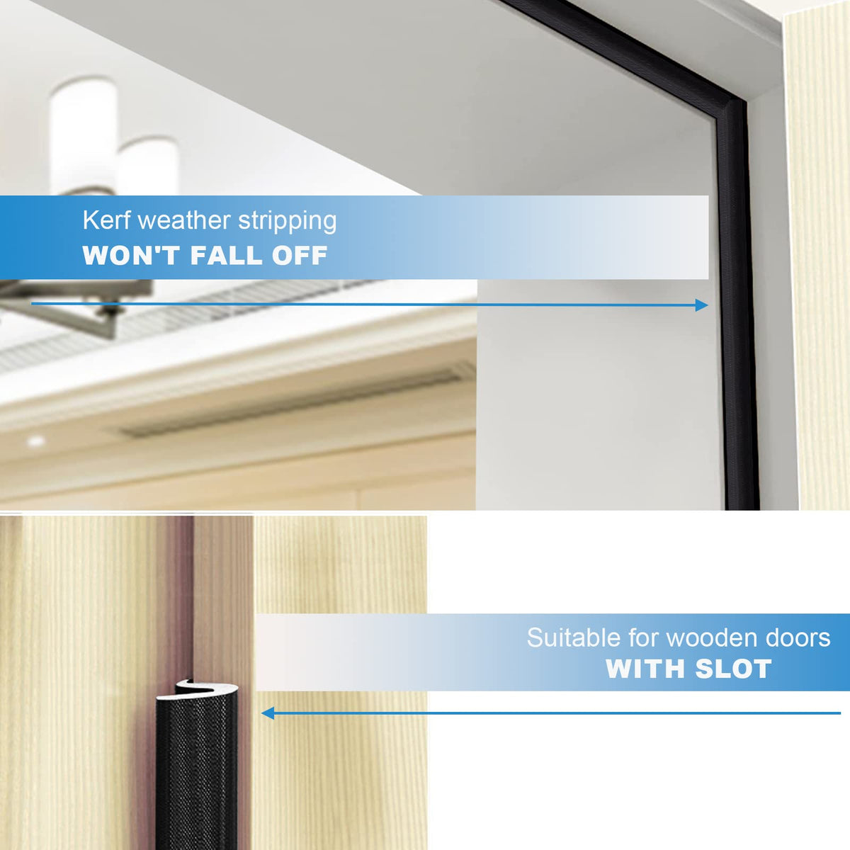 Litaibai 40ft Kerf Door Weather Stripping for Grooved Doors | Easy Install & Tight Seal