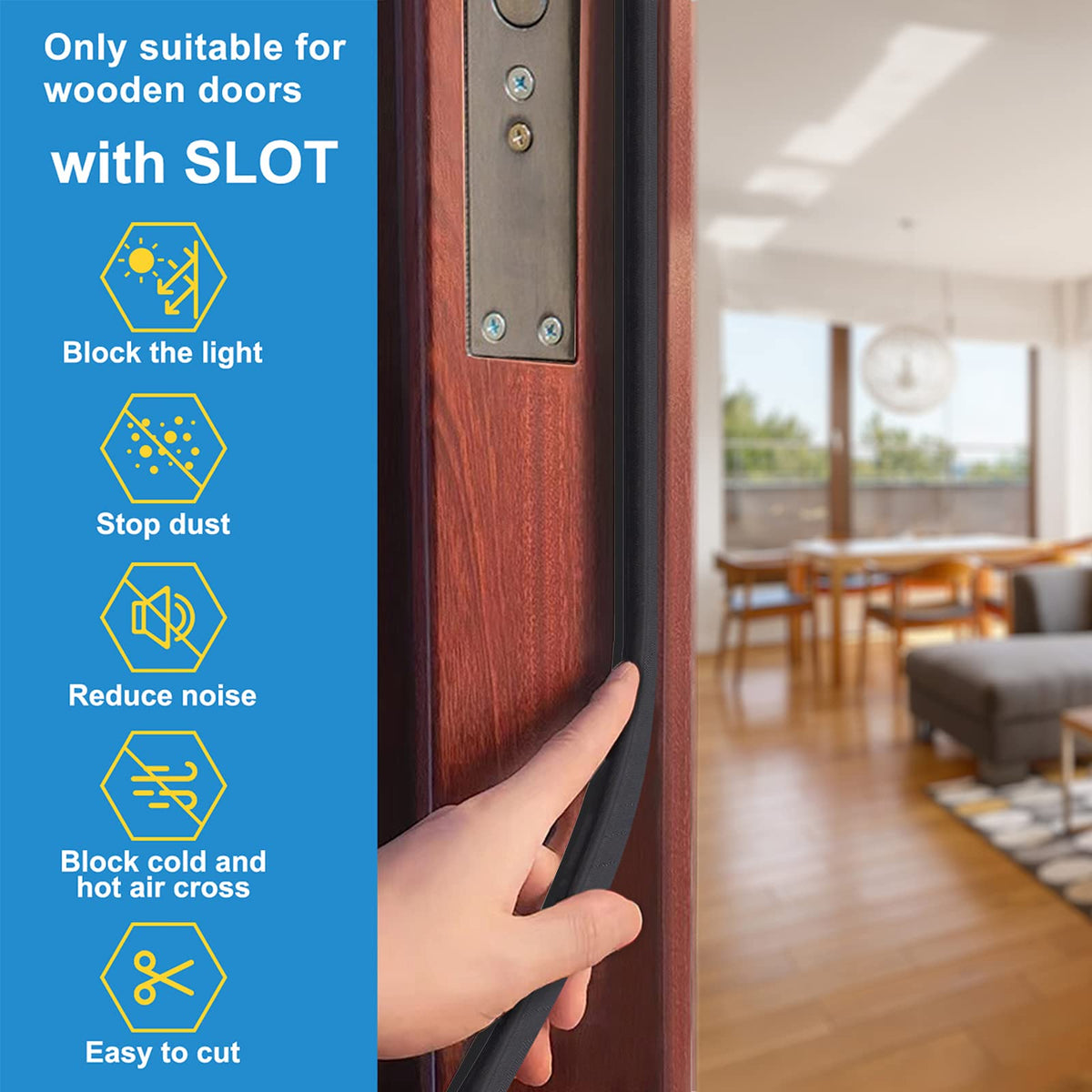 Litaibai 40ft Kerf Door Weather Stripping for Grooved Doors | Easy Install & Tight Seal