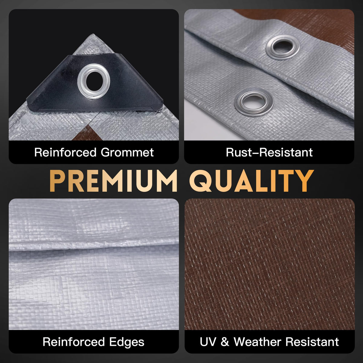 MVPNET 12x12 ft Heavy Duty Tarp – 10mil, Waterproof & UV Resistant