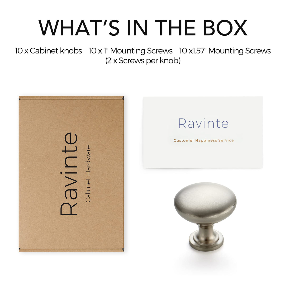 Ravinte 10 Pack Brushed Nickel Round Cabinet Knobs – Kitchen & Bath Hardware