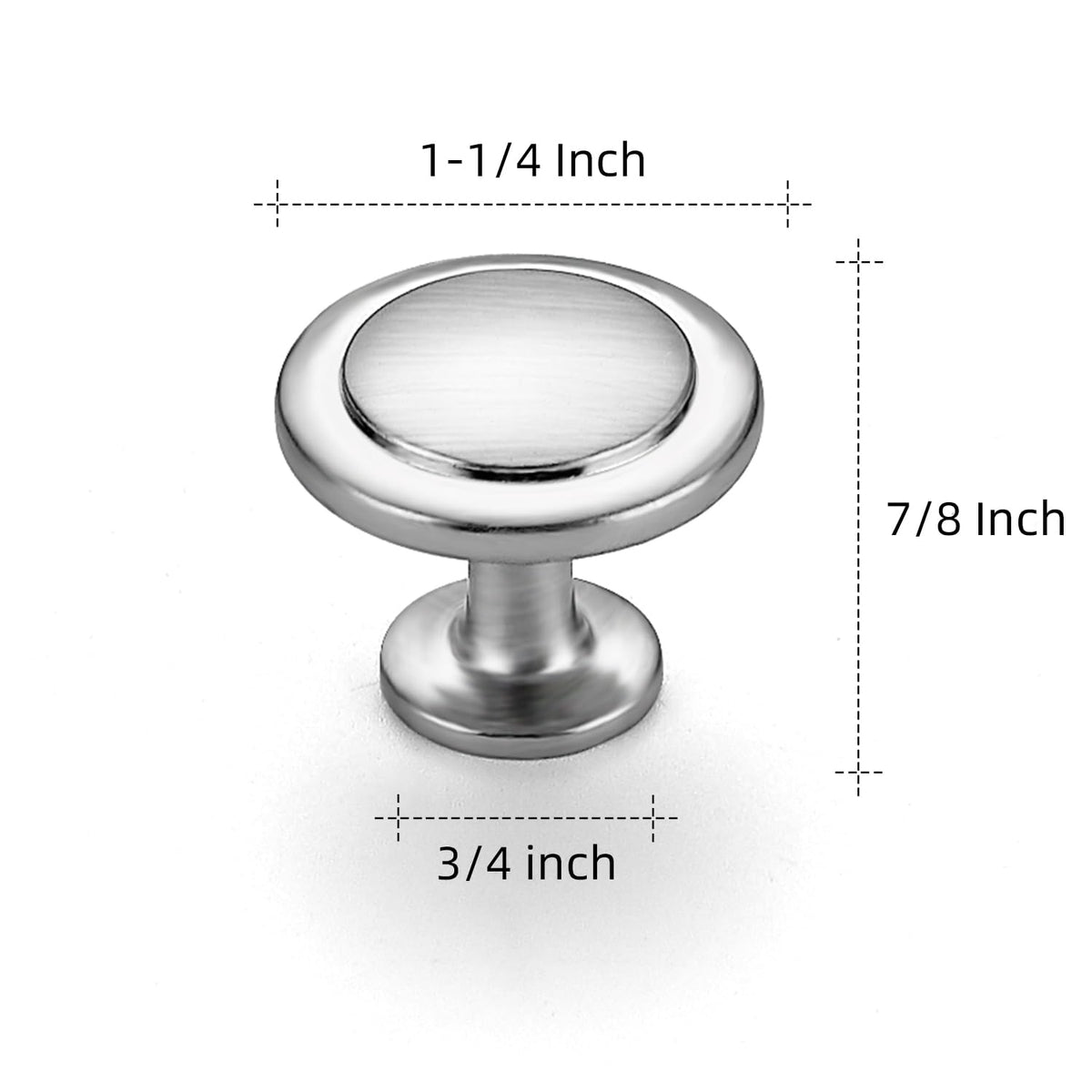 Ravinte 10-Pack 1-1/4-Inch Brushed Nickel Cabinet Knobs | European-Style Kitchen & Furniture Pulls