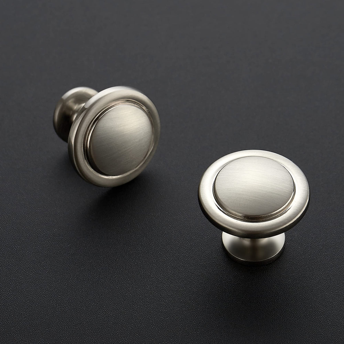 Ravinte 10-Pack 1-1/4-Inch Brushed Nickel Cabinet Knobs | European-Style Kitchen & Furniture Pulls