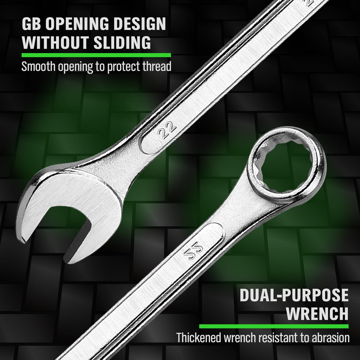 SWANLAKE GARDEN TOOLS 19-Piece Metric Wrench Set (6–24mm) with Rolling Pouch