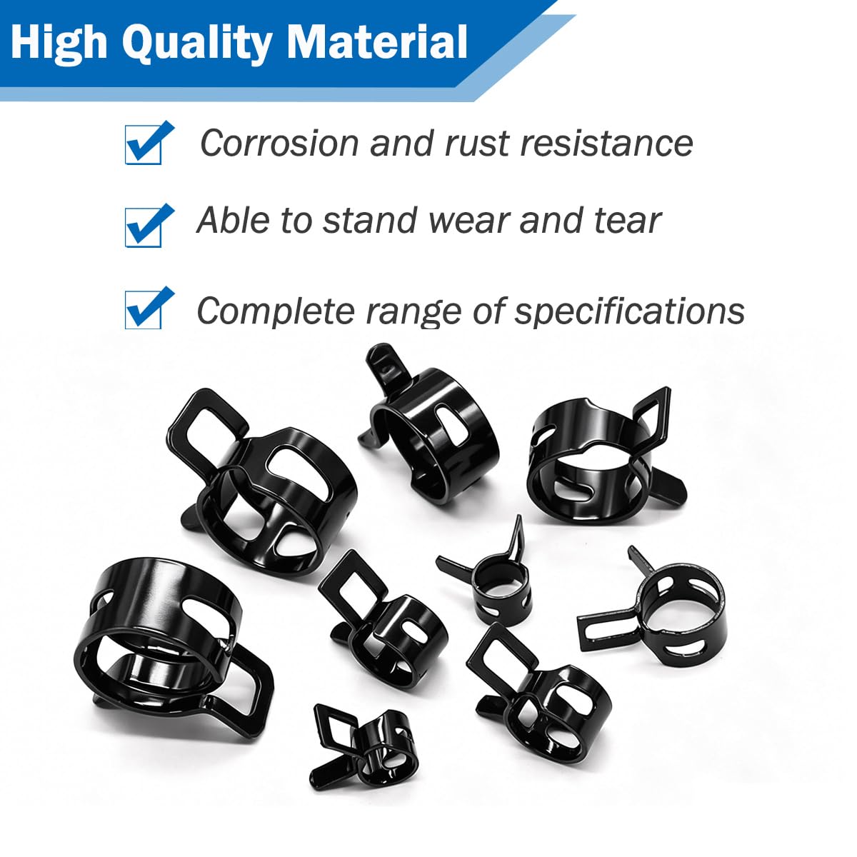 Tnisesm 132Pcs Spring Hose Clamps Kit (6-25mm) with Pliers
