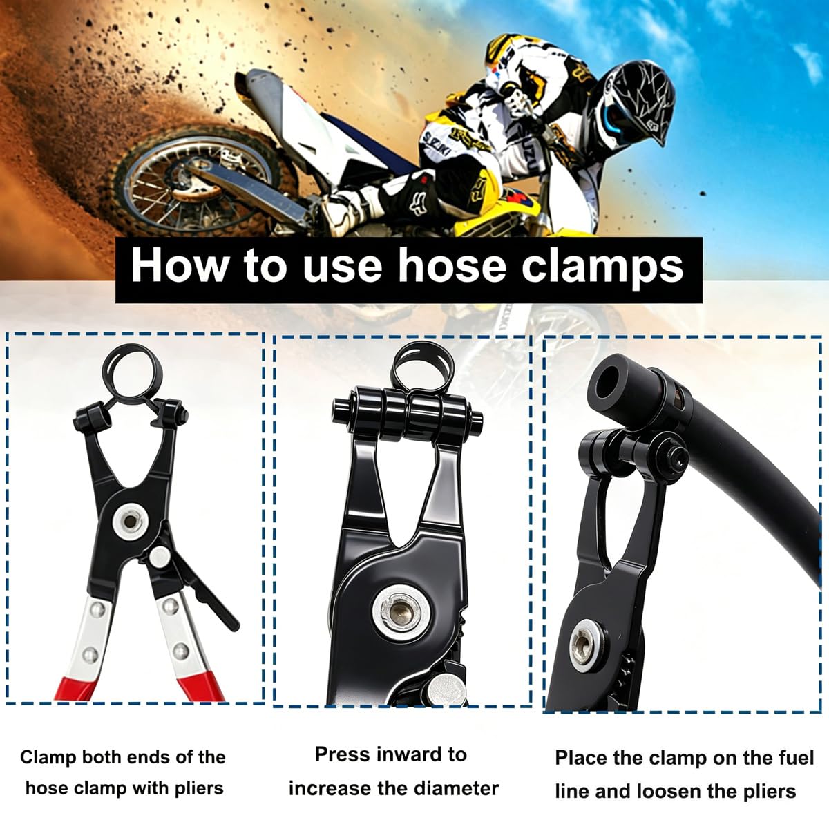 Tnisesm 132Pcs Spring Hose Clamps Kit (6-25mm) with Pliers