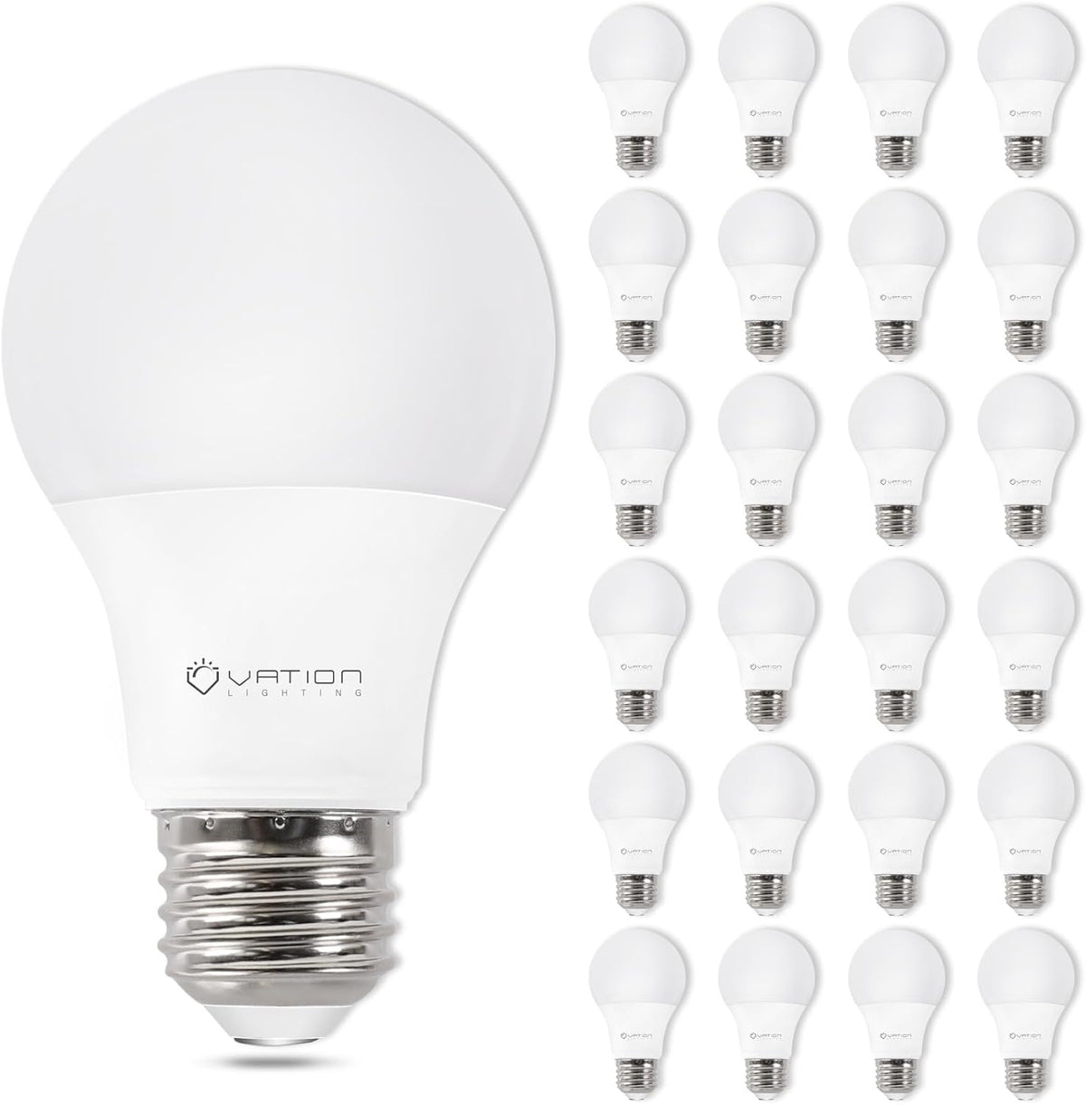 VATION LIGHTING 24 Pack A19 LED Bulbs – 5W, 450 Lumens, 5000K Daylight, E26