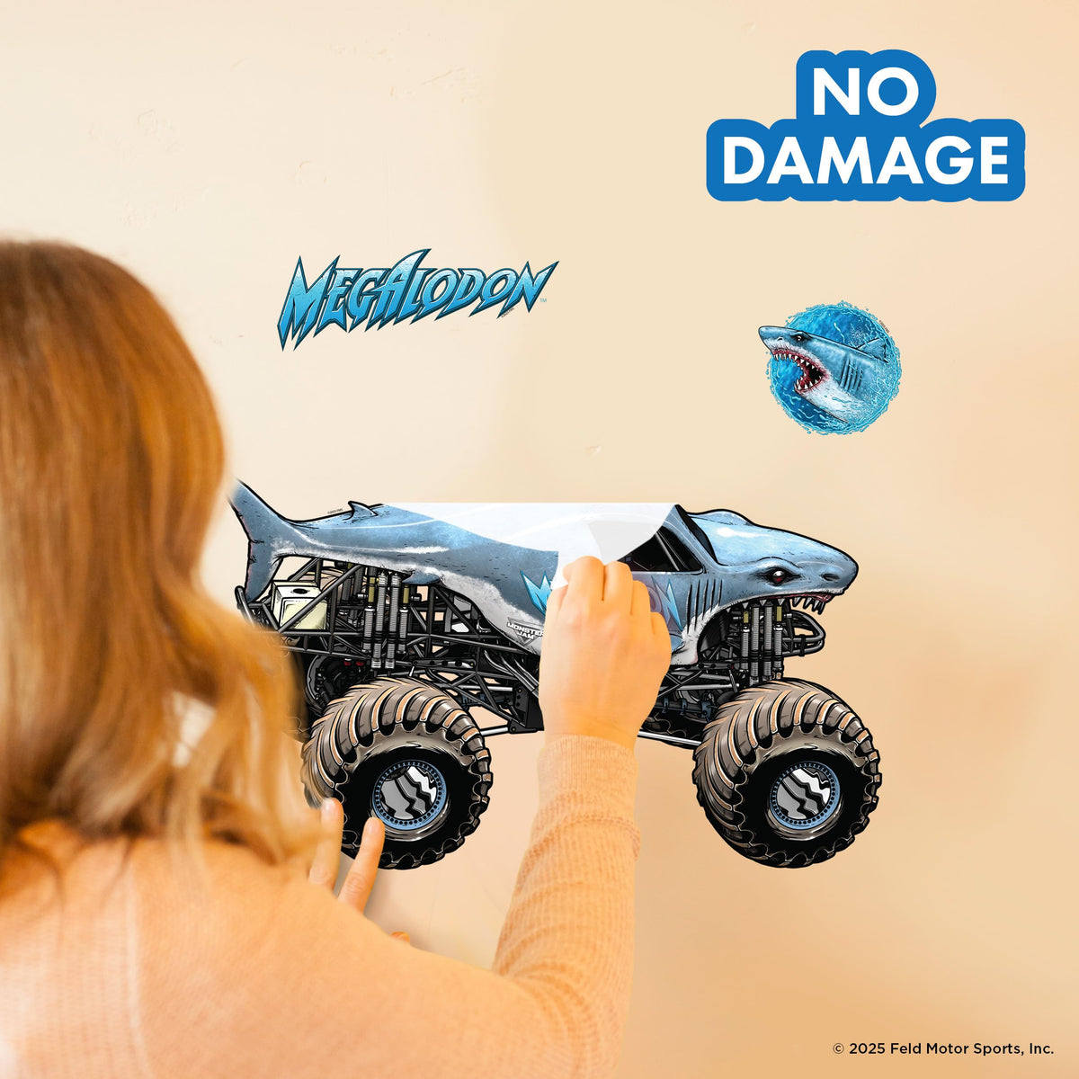 Monster Jam Megalodon Truck Wall Decal – 21-Inch Wide Wall Vinyl by Wall Palz
