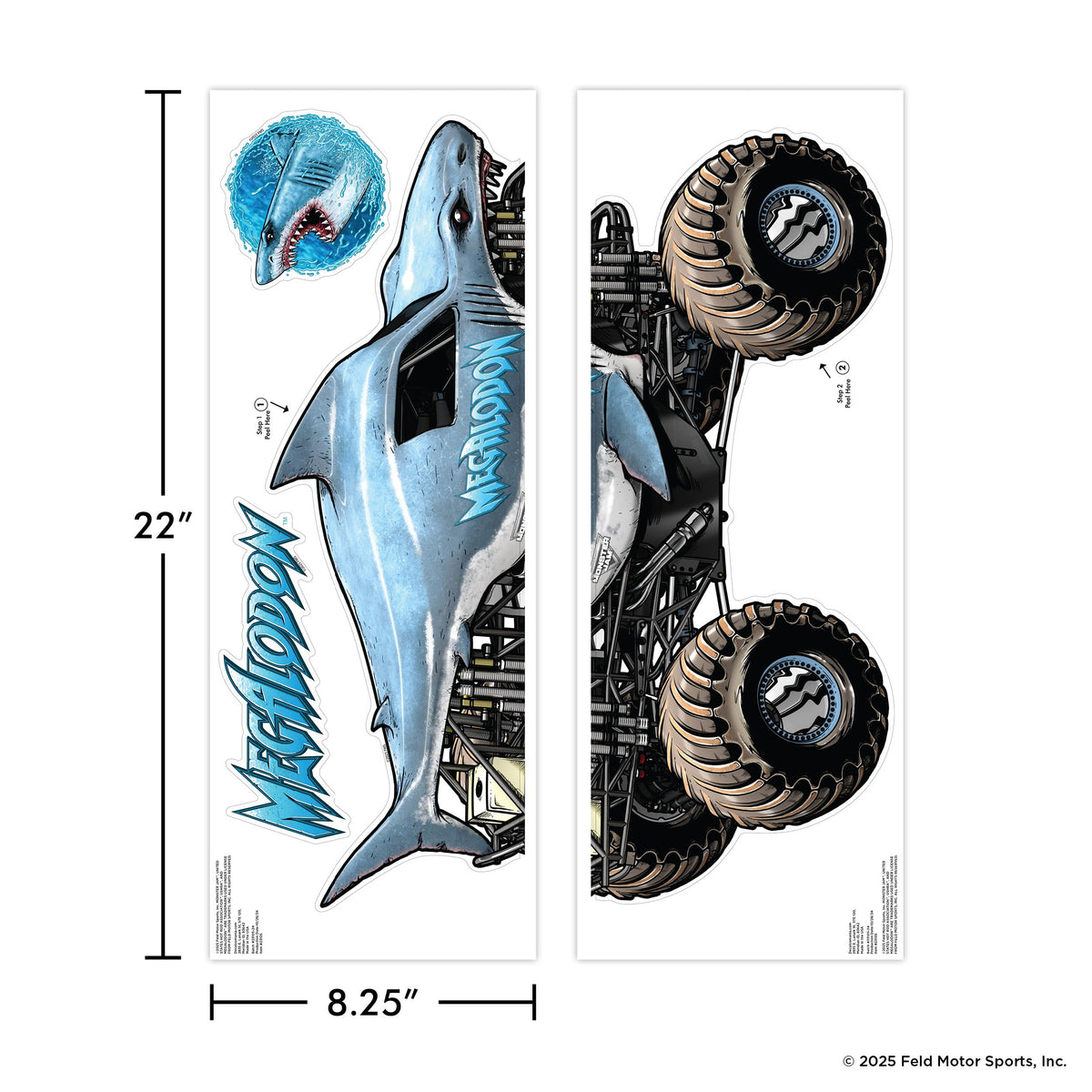 Monster Jam Megalodon Truck Wall Decal – 21-Inch Wide Wall Vinyl by Wall Palz