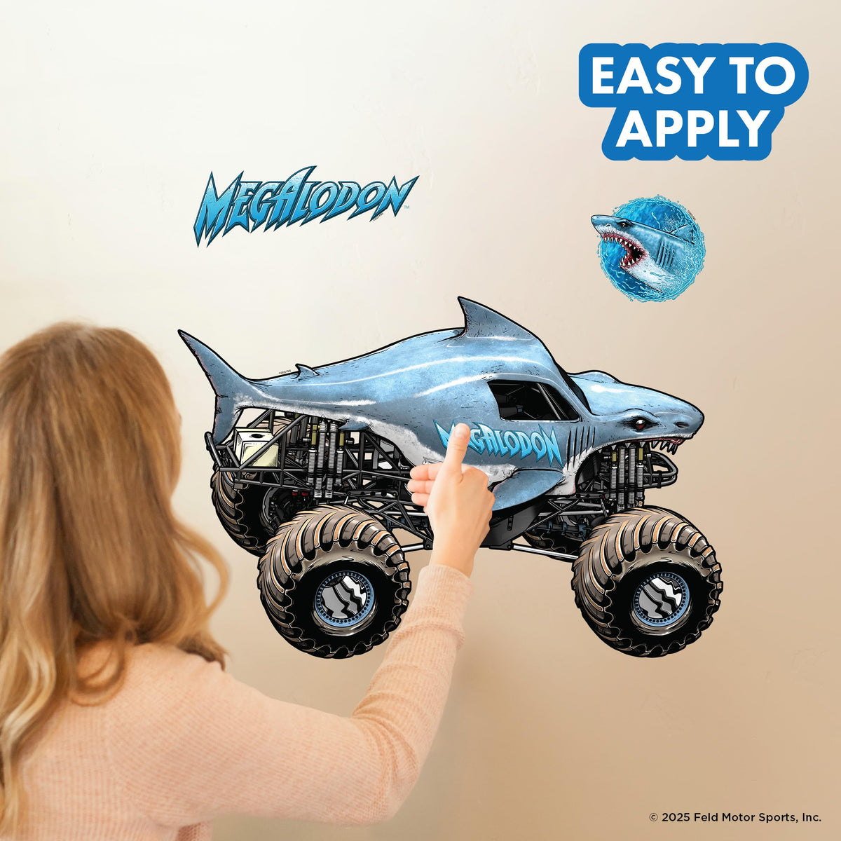 Monster Jam Megalodon Truck Wall Decal – 21-Inch Wide Wall Vinyl by Wall Palz