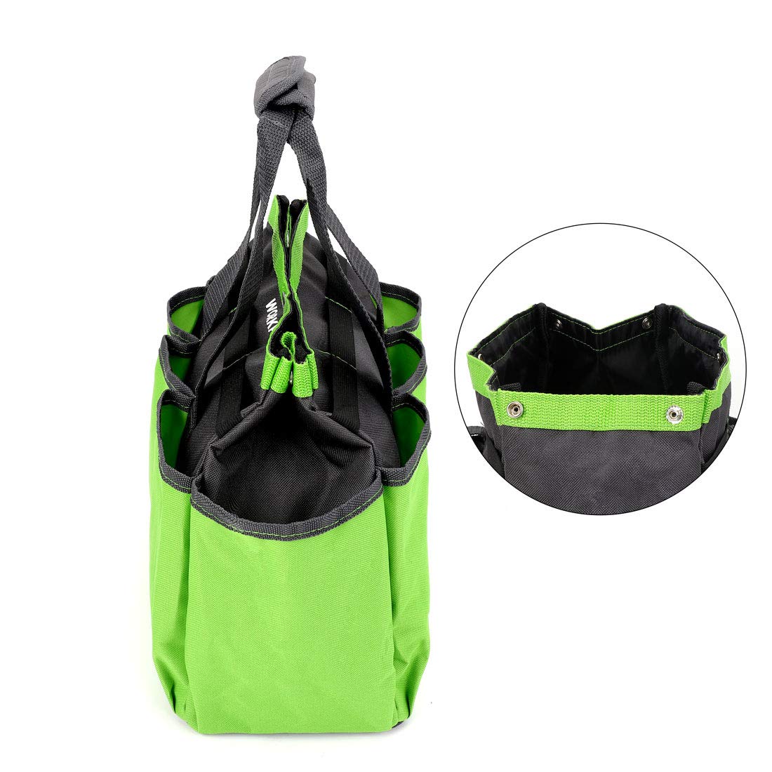WORKPRO Garden Tool Bag | 8-Pocket Heavy-Duty Oxford Tote (12x12x6)