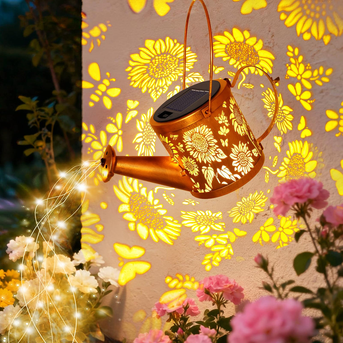 ZNYCYE Solar Watering Can Lights – Sunflower Garden Lanterns for Outdoor Decor