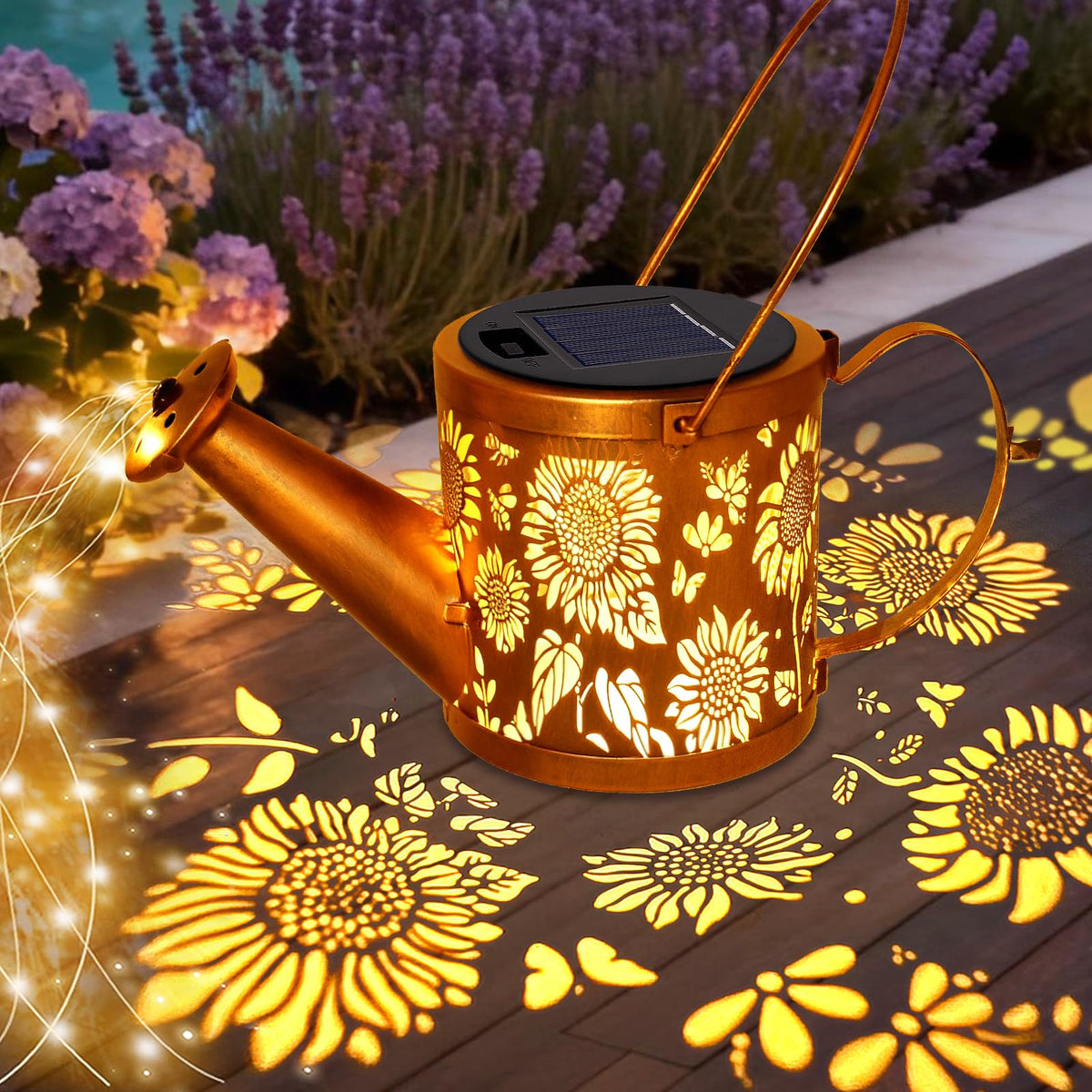 ZNYCYE Solar Watering Can Lights – Sunflower Garden Lanterns for Outdoor Decor