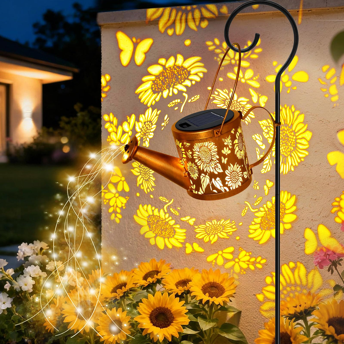 ZNYCYE Solar Watering Can Lights – Sunflower Garden Lanterns for Outdoor Decor